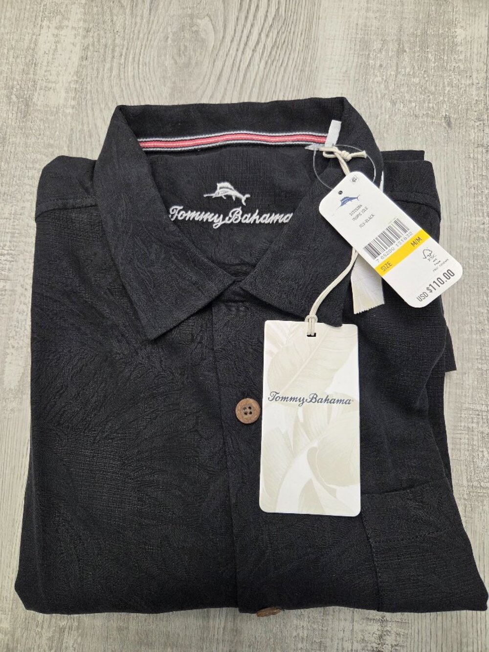 Tommy Bahama Men's Short Sleeve Button-Up Shirt Black New Size S M L XL XXL